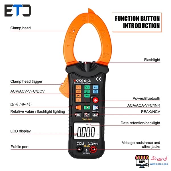 مولتی متر کلمپی ویکتور مدل VICTOR VC-610L — تصویر ۷