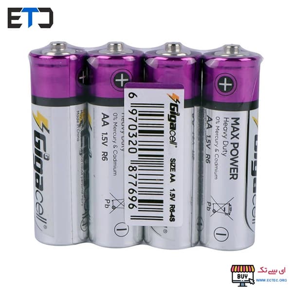 باتری قلمی شیرینگ 4 عددی گیگاسل Gigacell Max Power — تصویر ۳
