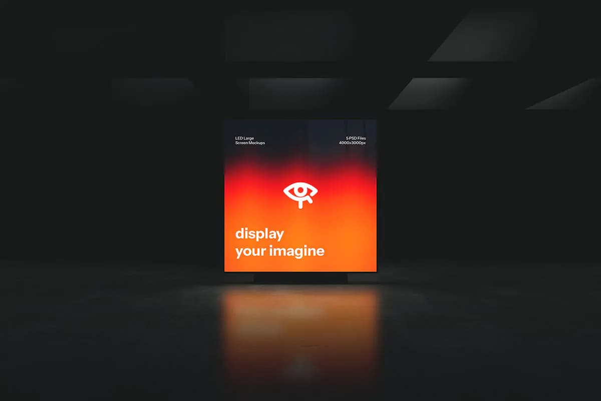 موکاپ LED تبلیغاتی بزرگ — تصویر ۳