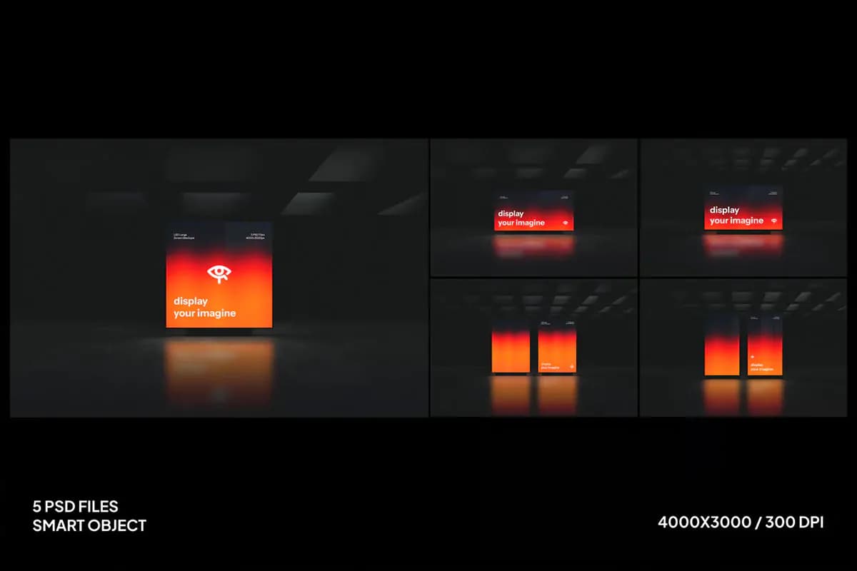 موکاپ LED تبلیغاتی بزرگ — تصویر ۲