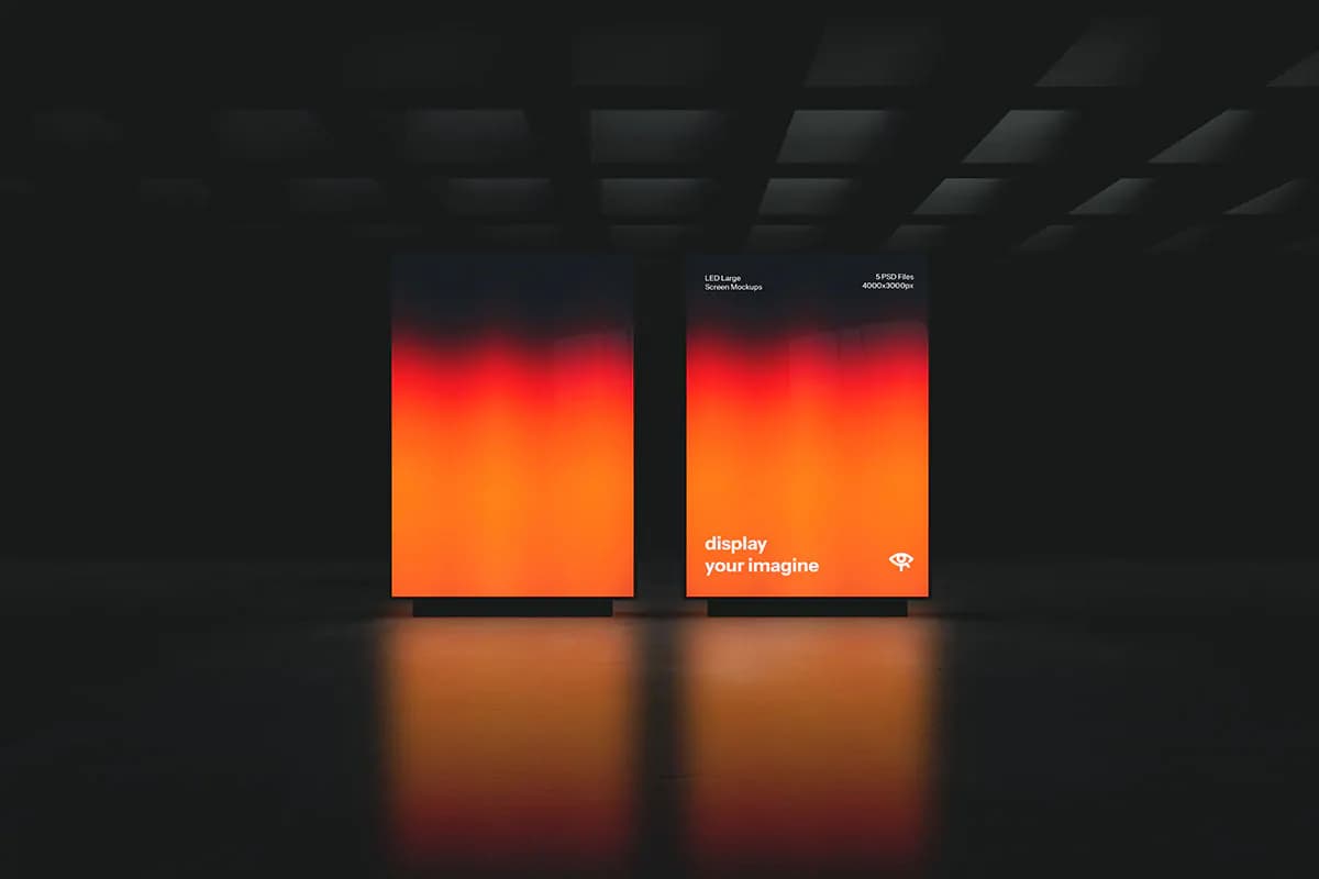 موکاپ LED تبلیغاتی بزرگ — تصویر ۷