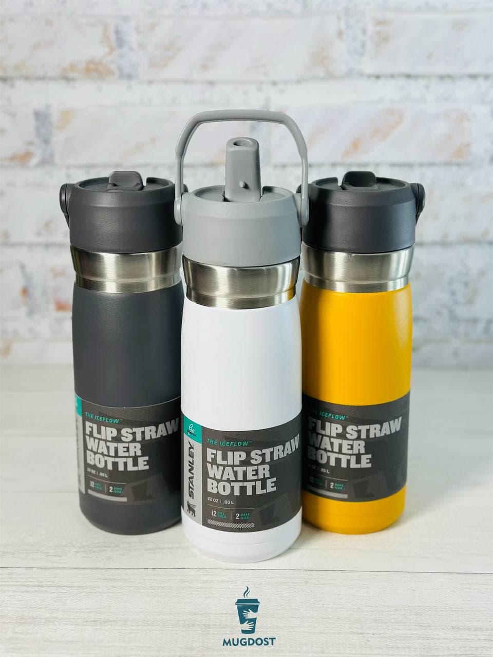 قمقمه استیل استنلی Stanley The IceFlowTM Flip Straw Water Bottle .65L
