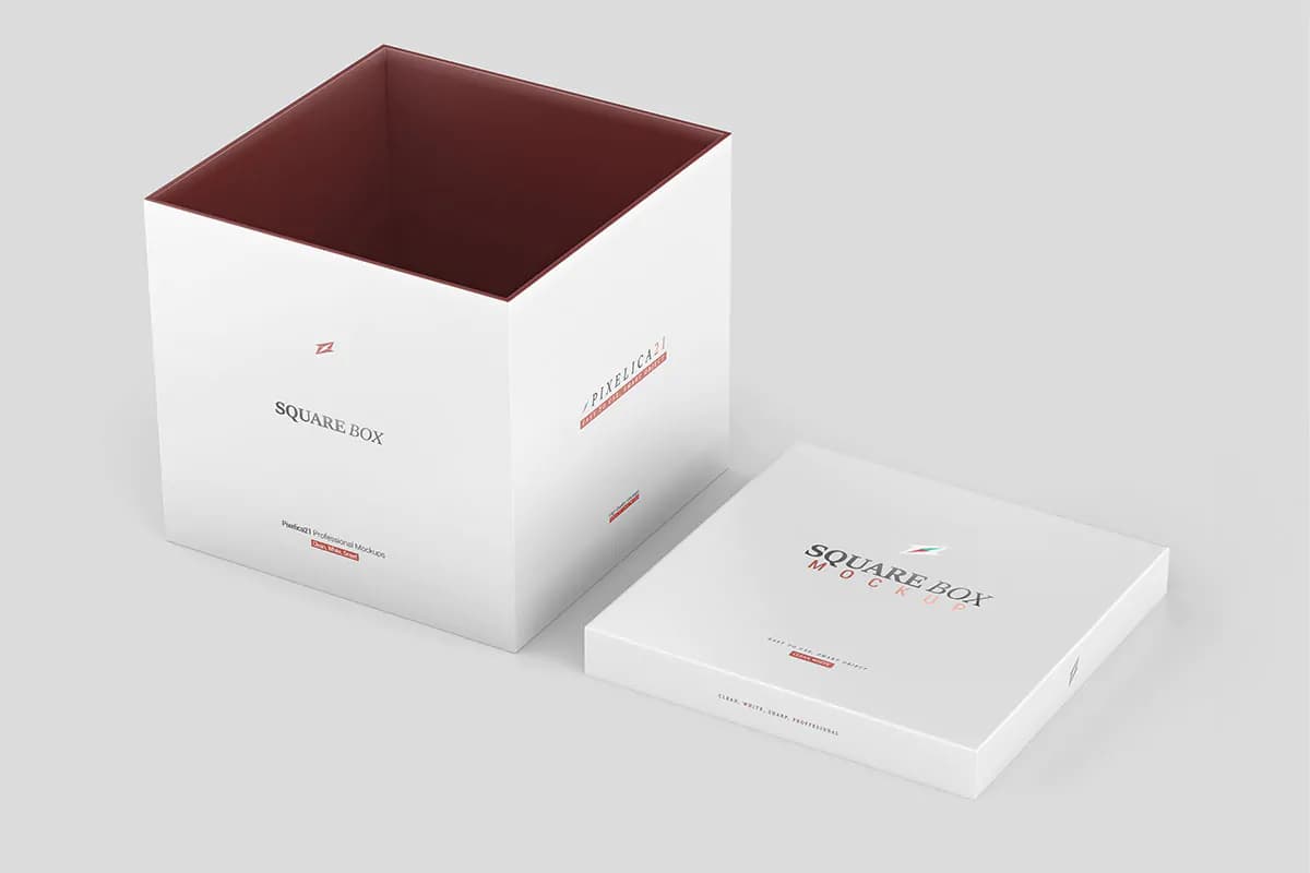 موکاپ باکس مکعبی — تصویر ۵