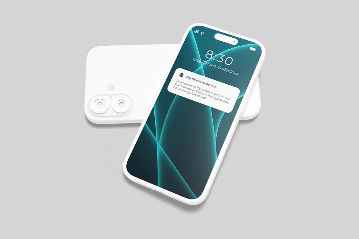 موکاپ آیفون 16 Clay — تصویر ۴