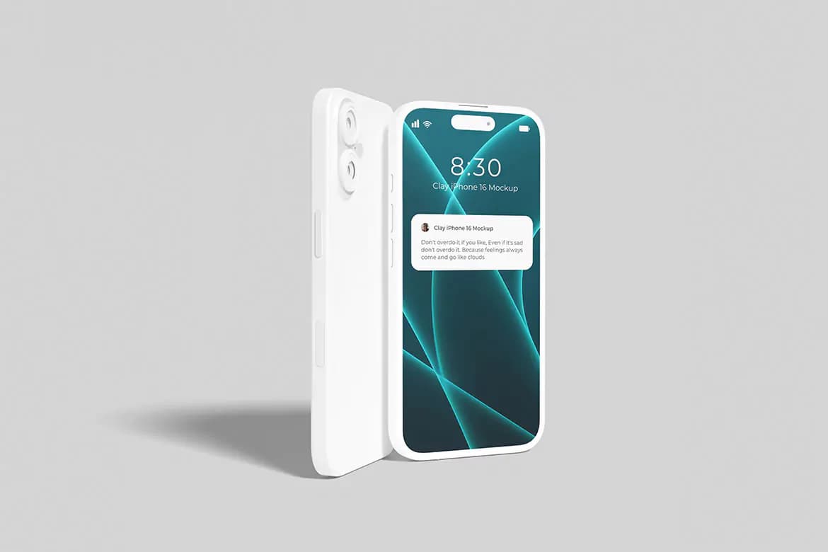 موکاپ آیفون 16 Clay — تصویر ۲