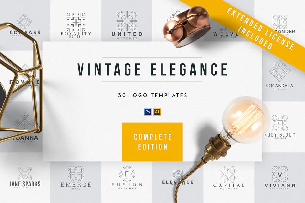 30 طرح لوگوی وینتج