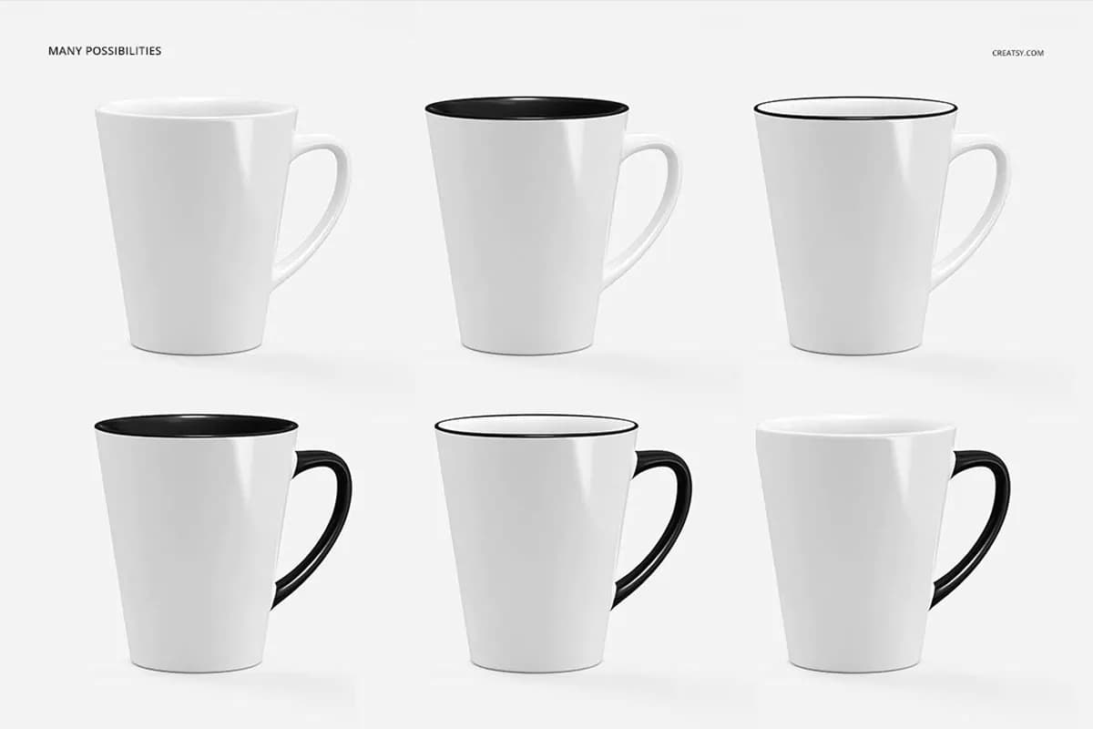 موکاپ ماگ مخروطی — تصویر ۵
