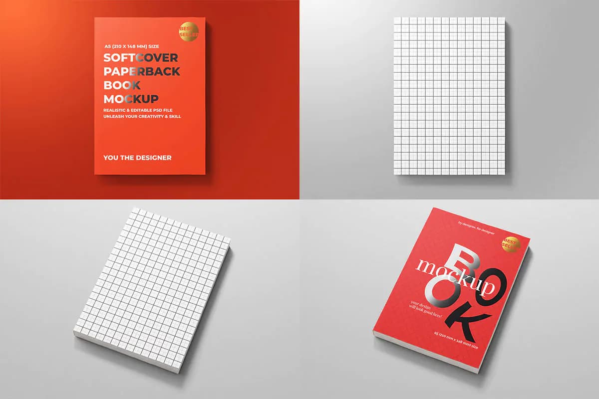 موکاپ کتاب A5 — تصویر ۳