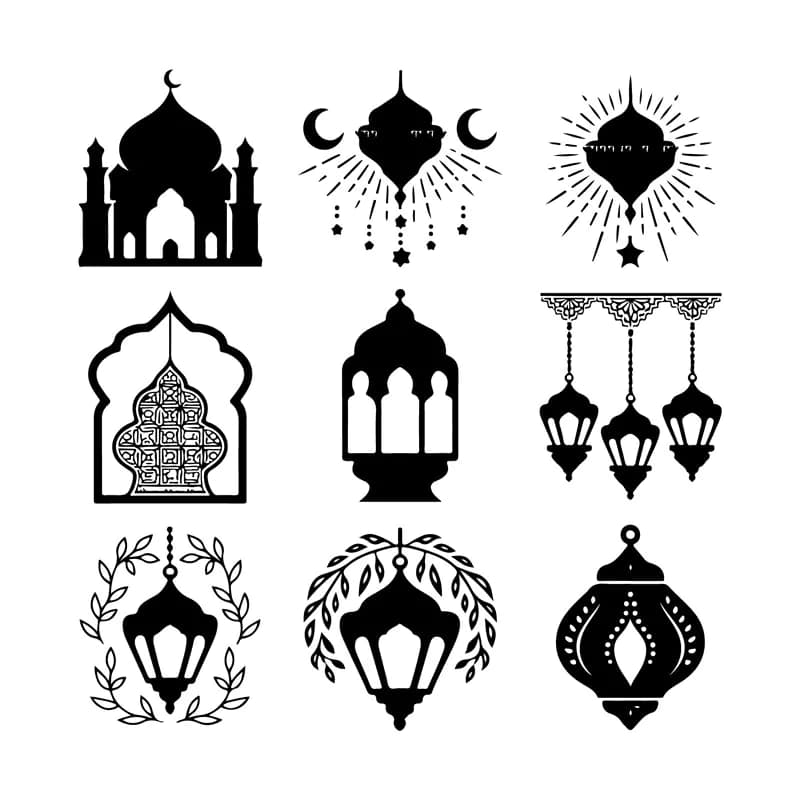 وکتور چراغ ماه رمضان