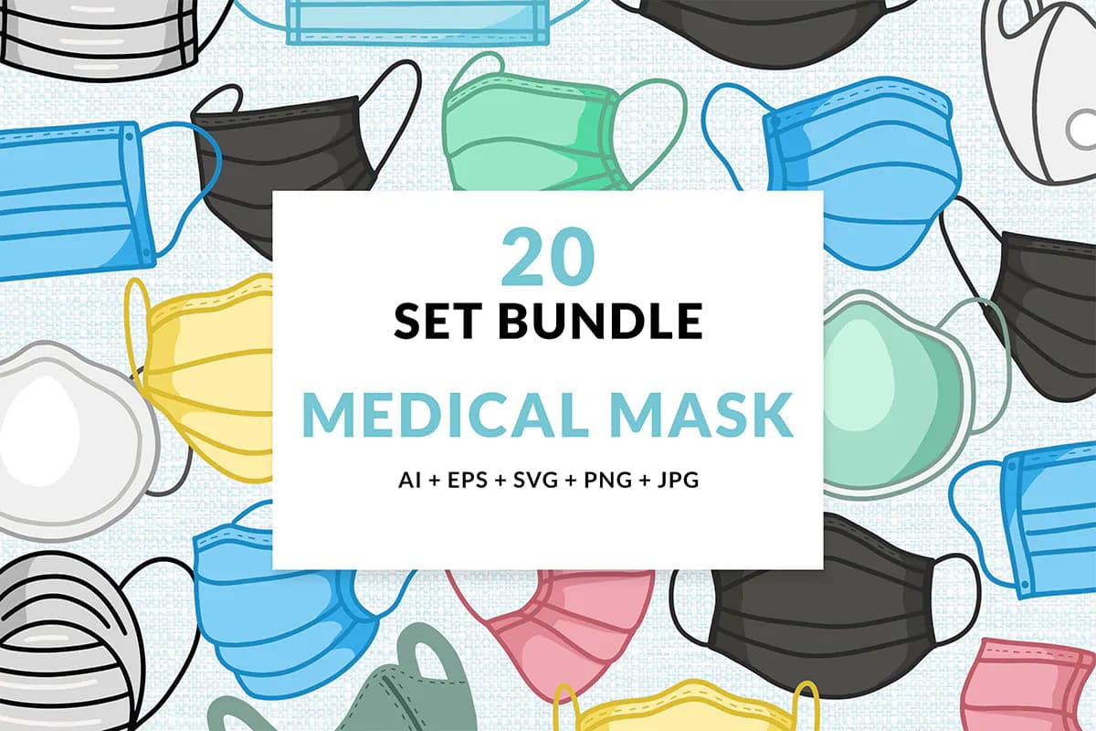 20 طرح وکتور ماسک پزشکی