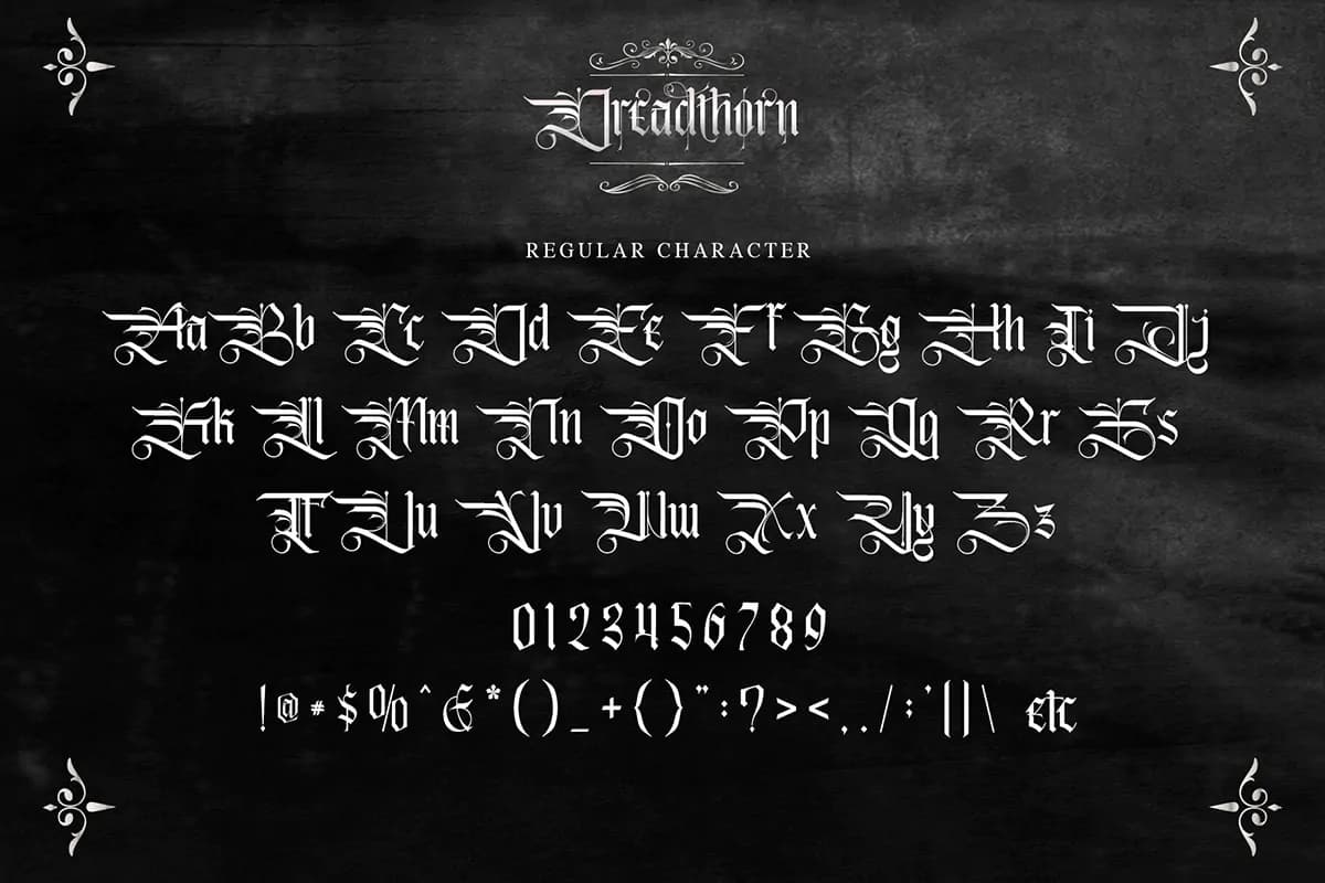 فونت کلاسیک مخصوص تتو Dreadthorn — تصویر ۵