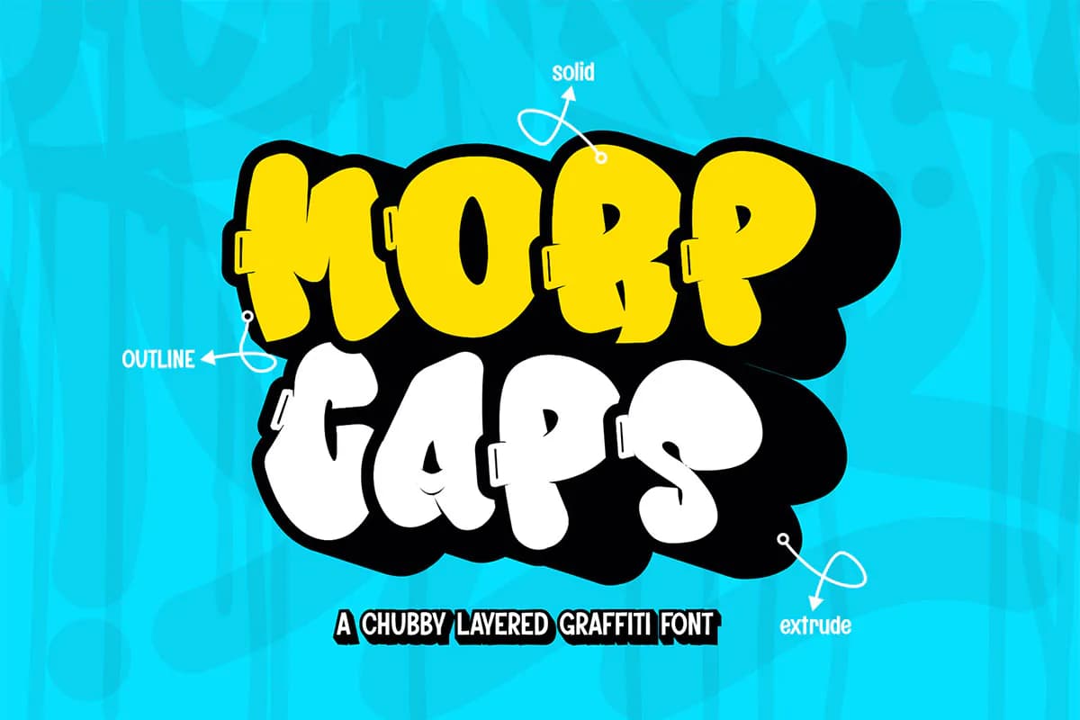 فونت گرافیتی Morp Caps