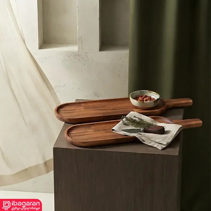 تخته سرو چوبی بیضی یاکا مدل آکاسیا