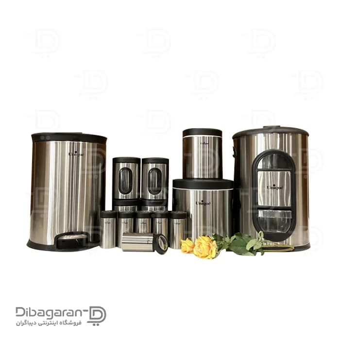 سرویس آشپزخانه استیل 14 پارچه یونیک مدل UN-3505