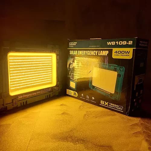 پروژکتور شارژی خورشیدی 400 وات مدل W8109-2 — تصویر ۵