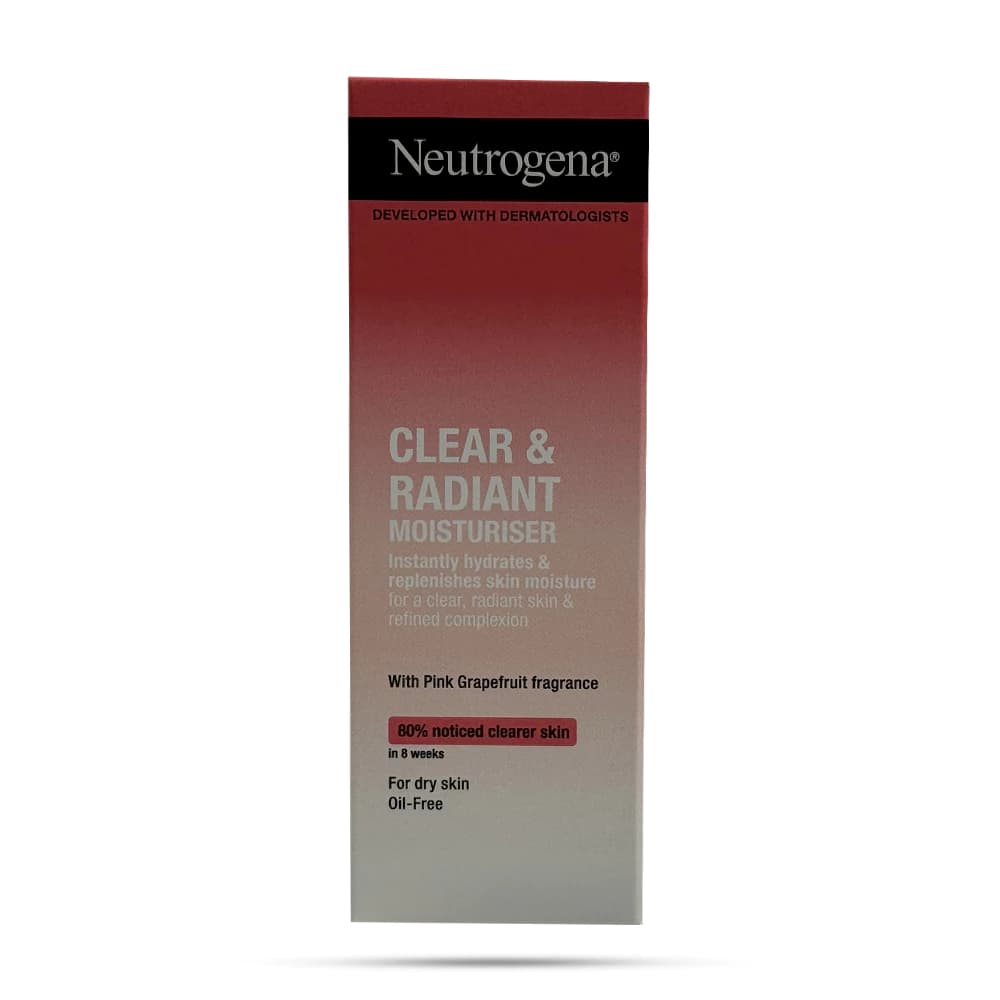 کرم مرطوب کننده گریپ فروت نوتروژینا مدل Clear & Radiant مخصوص پوست خشک حجم 50 میل — تصویر ۲
