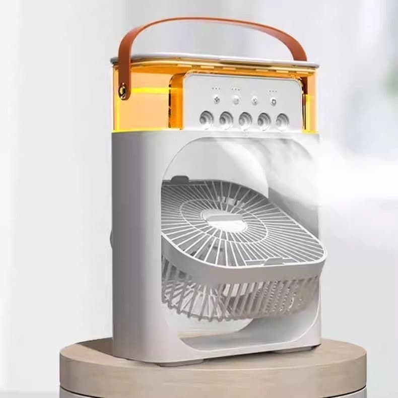 پنکه رومیزی خنککننده (Air Cooler Fan) با نور LED و قابلیت رطوبتدهی — تصویر ۳