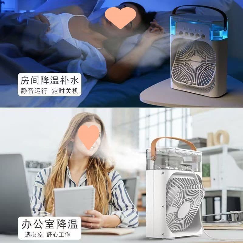 پنکه رومیزی خنککننده (Air Cooler Fan) با نور LED و قابلیت رطوبتدهی — تصویر ۵