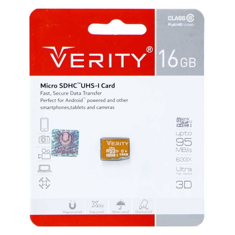 کارت حافظه microSDXC وریتی مدل 633X کلاس 10 استاندارد UHS-I سرعت 95MBps ظرفیت 16 گیگابایت بدون خشاب — تصویر ۲