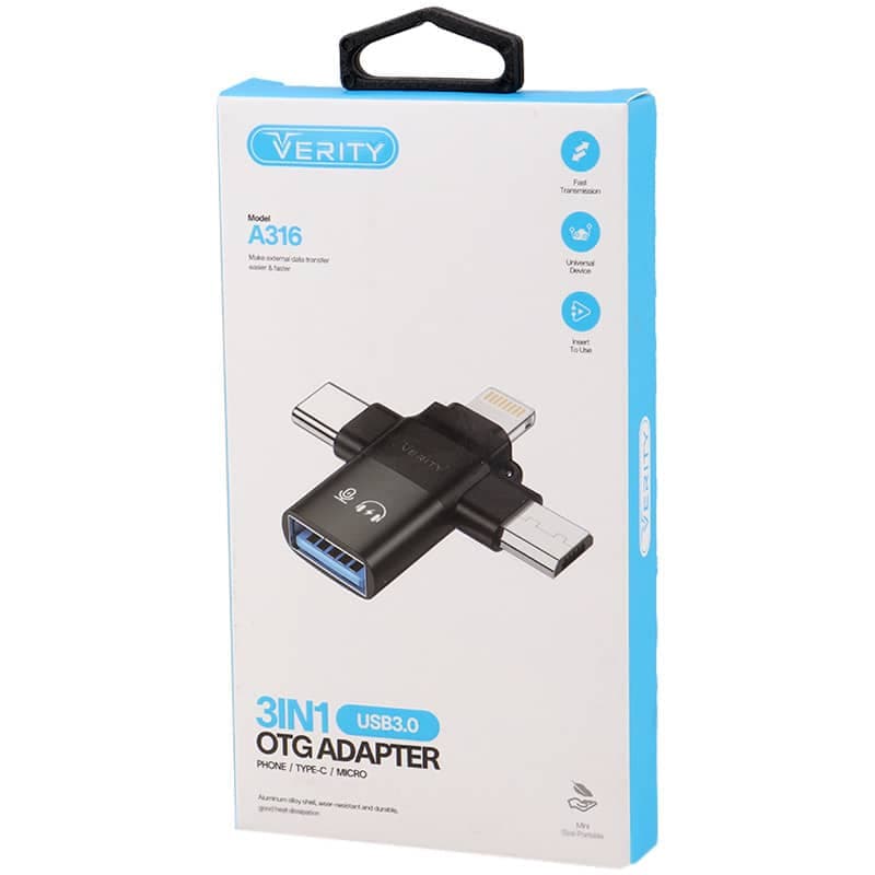 تبدیل USB 3.0 3IN1 OTG وریتی مدل A316 — تصویر ۵