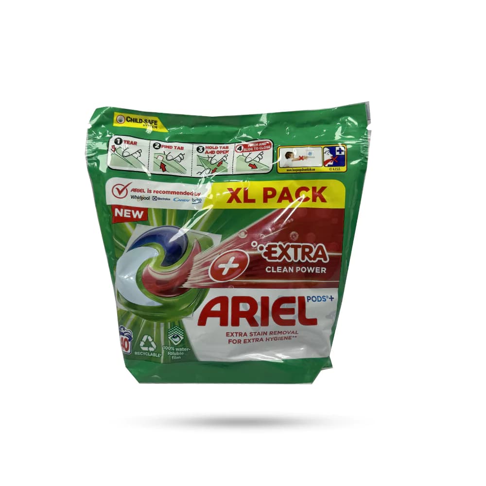 قرص ماشین لباسشویی آریل مدل Extra Clean Power بسته 40 عدد