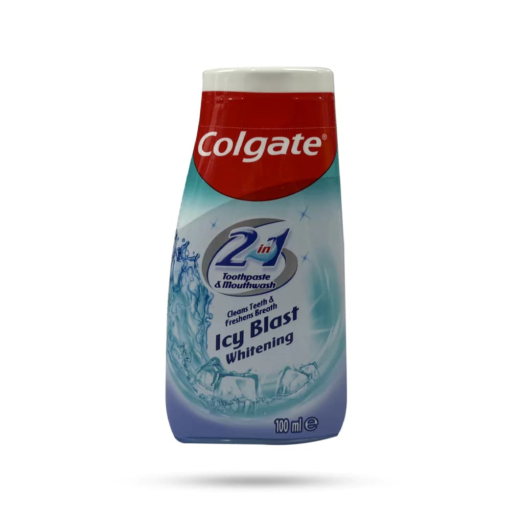 خمیر دندان و دهانشویه ۲ در ۱ کلگیت مدل Icy Blast خنک کننده دهان حجم 100 میل
