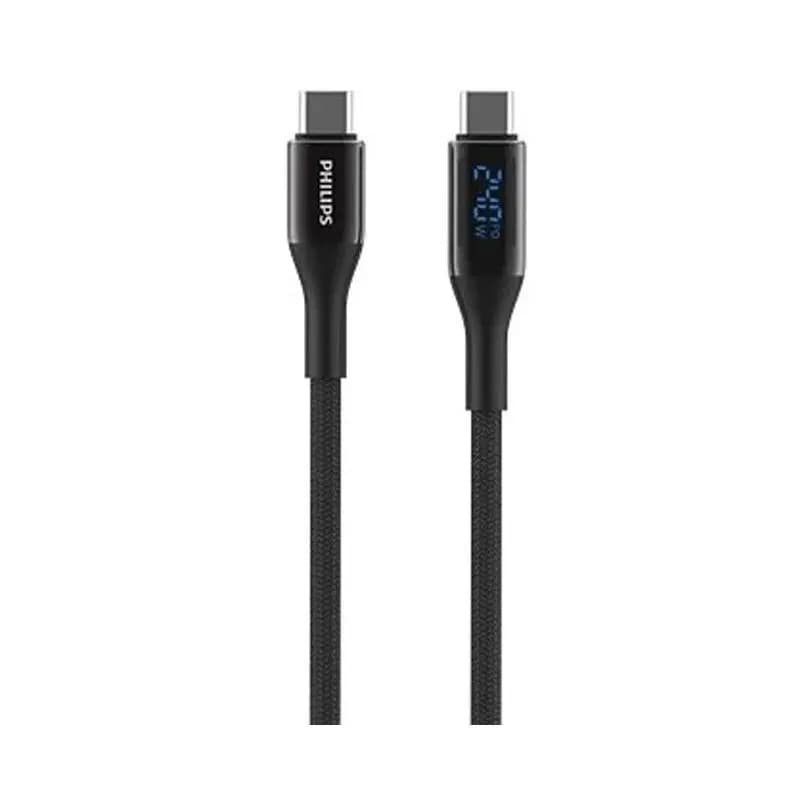 کابل شارژ USB-C to USB-C فیلیپس مدل DLC4583C با طول 2 متر توان 240 وات