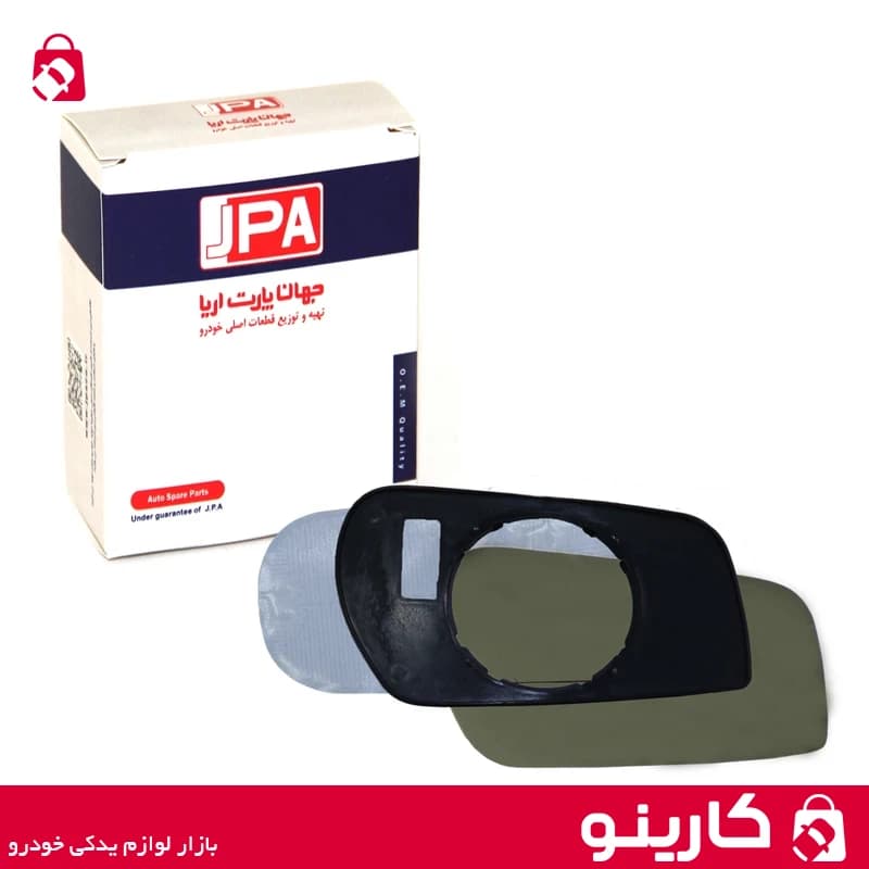 شیشه آینه بغل چپ پژو پارس جدید رفلکس با گرمکن جهان پارت JAP — تصویر ۴