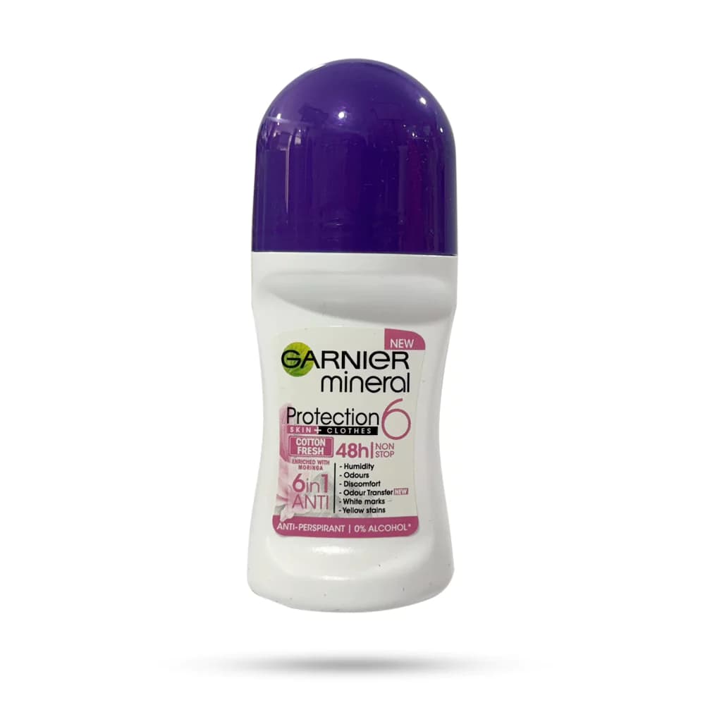 رول ضد تعریق زنانه گارنیر مدل Protection6 Cotton Fresh حجم 50 میل