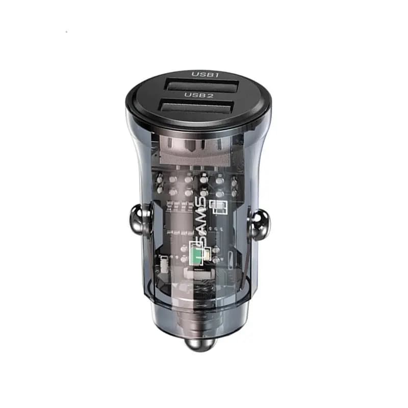 شارژر فندکی یوسمز مدل CC162 C31 Dual USB A+A Mini Car Charger