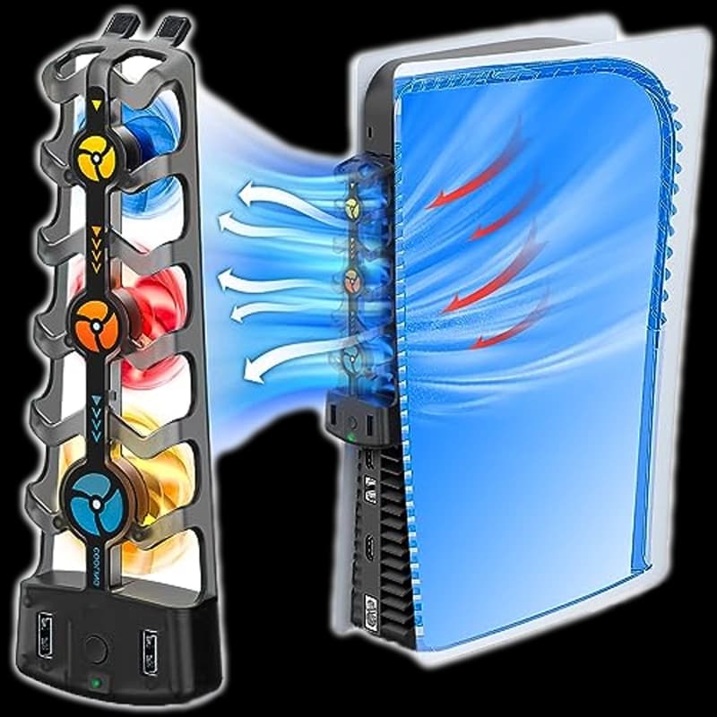 فن خنک کننده PS5 فت آر جی بی دار مدل HHC-P5032 — تصویر ۳