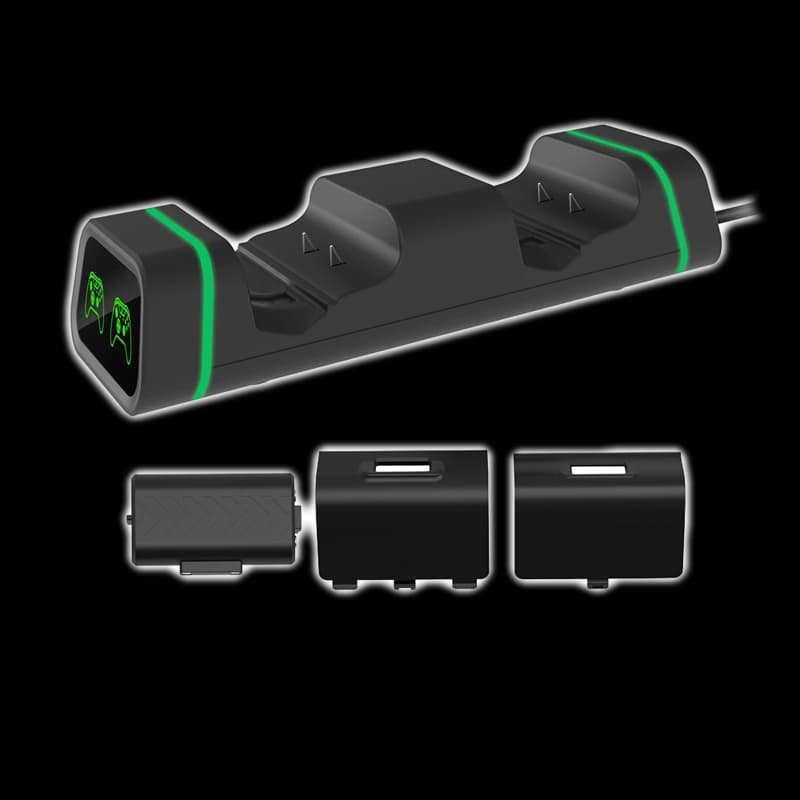 پایه شارژر مشکی دوتایی چراغ دار دوبی ایکس باکس سری مدل TYX-19006X — تصویر ۳