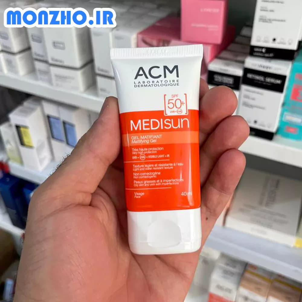 ژل کرم ضد آفتاب ای سی ام SPF50 مدل MEDISUN مناسب پوست چرب حجم 40 میل — تصویر ۳