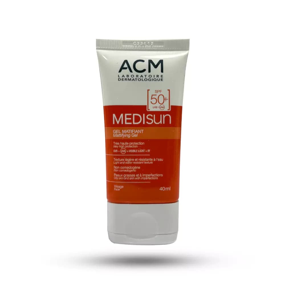 ژل کرم ضد آفتاب ای سی ام SPF50 مدل MEDISUN مناسب پوست چرب حجم 40 میل