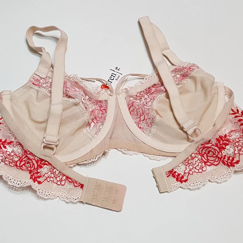 ست شورت و سوتین زنانه کارنا رز مدل هارنس فنردار گیپور گلدار کد 4867-4081 — تصویر ۵