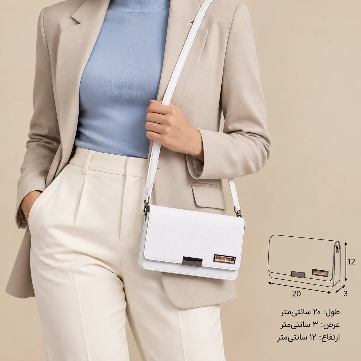 کیف دستی چرم زنانه 330 — تصویر ۸