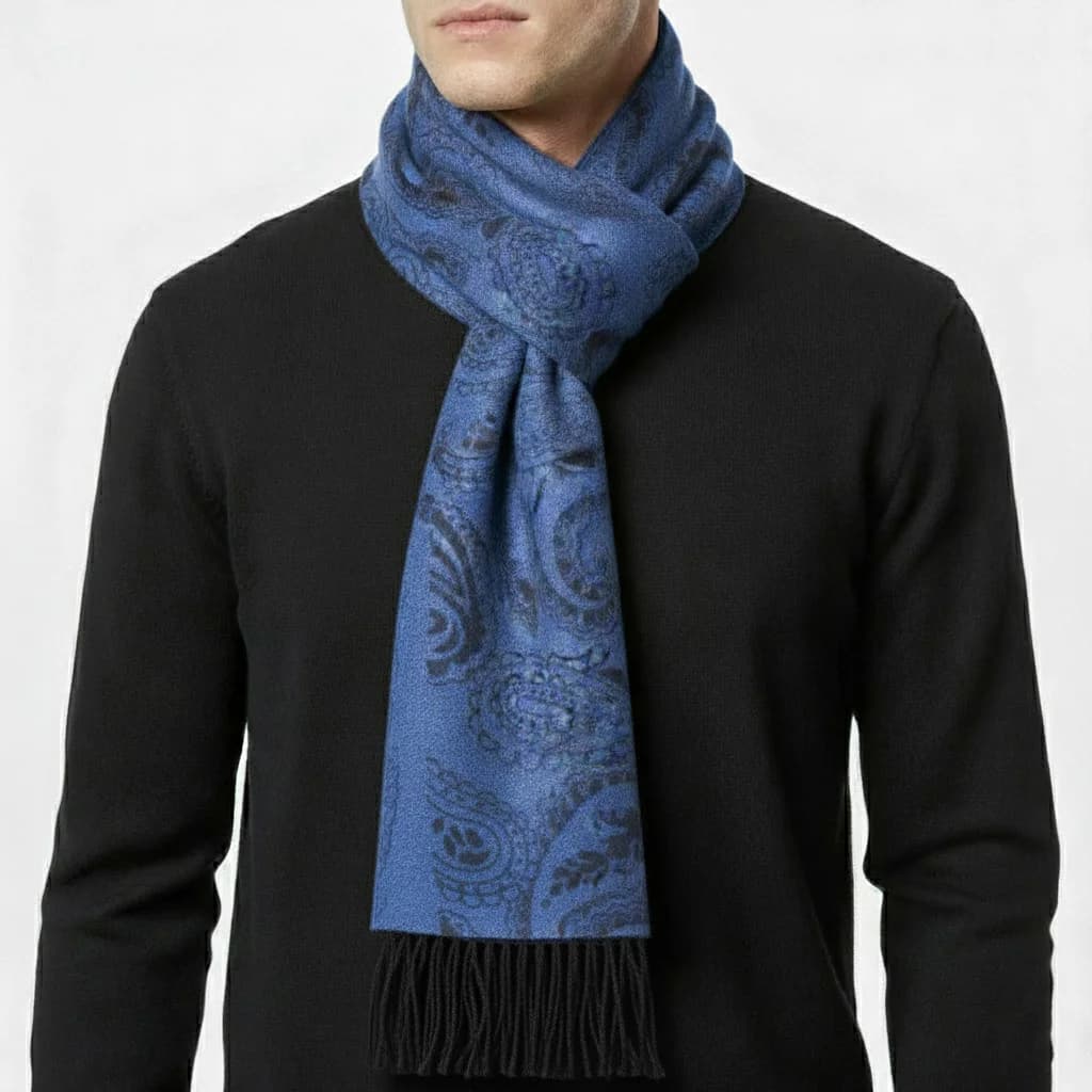 شال گردن طرح سنتی آبی