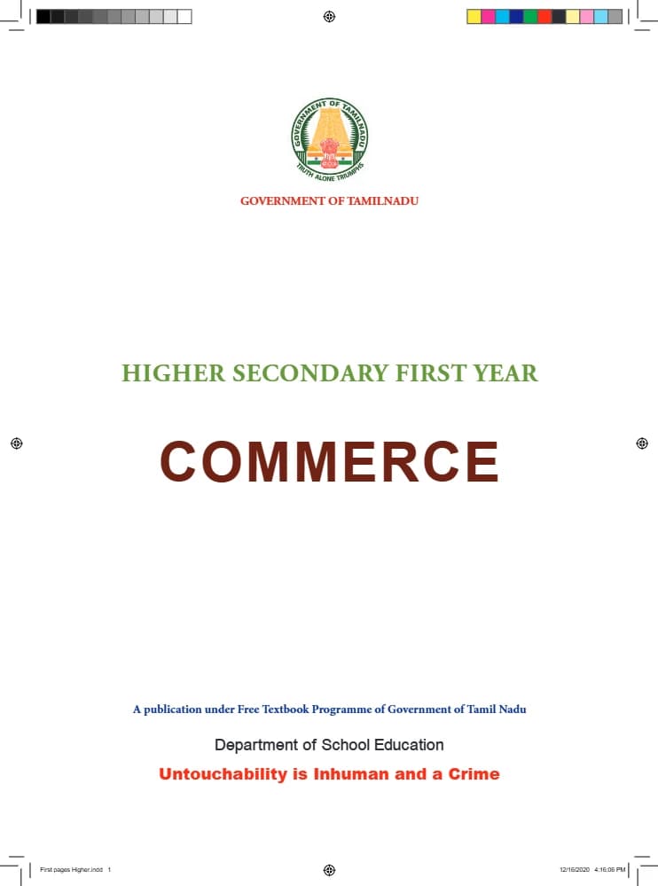 کتاب TN Board Class 11 Commerce Textbook (کتاب درسی بازرگانی پایه یازدهم) نسخه انگلیسی PDF | نامشخص