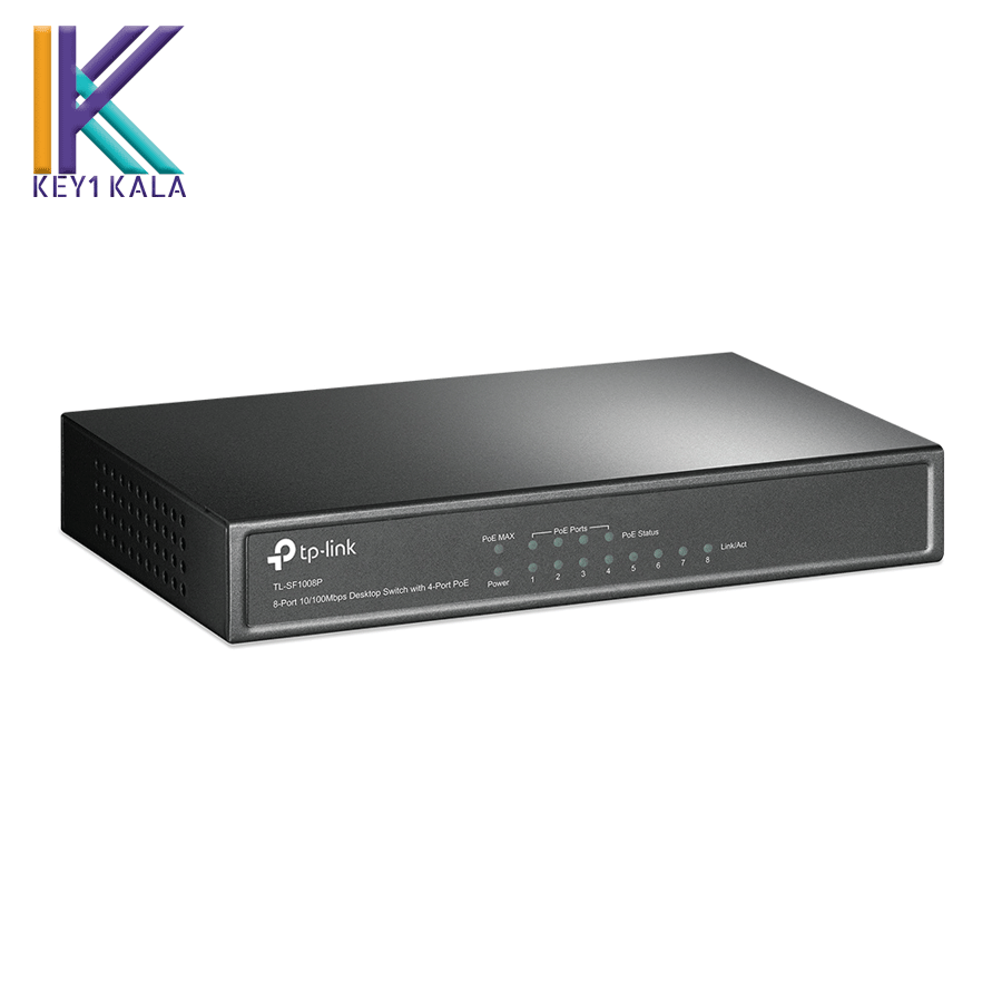 سوییچ 8 پورت مگابیت و دسکتاپ تی پی لینک به همراه 4 پورت POE مدل TL-SF1008P — تصویر ۲