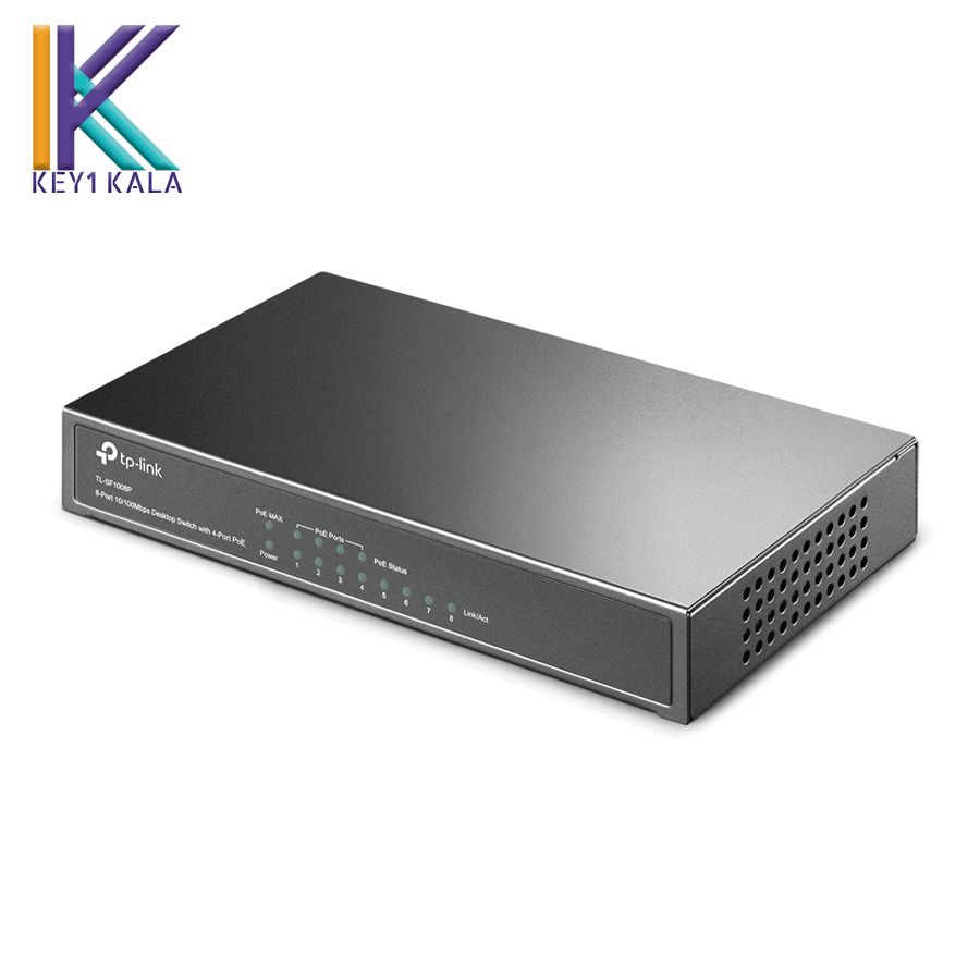 سوییچ 8 پورت مگابیت و دسکتاپ تی پی لینک به همراه 4 پورت POE مدل TL-SF1008P — تصویر ۳