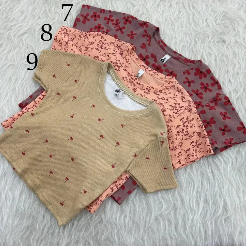 کراپ طرحدار H&M کد 1072 سایز S, M, L, XL, XXL قد 40 سانت بدون آبرفت و چروک — تصویر ۹
