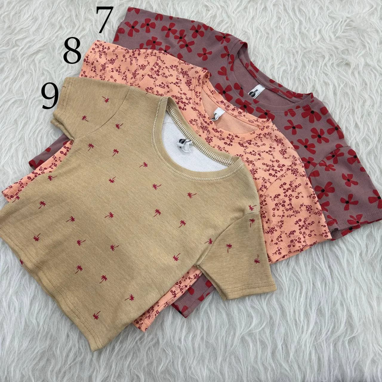 کراپ طرحدار H&M کد 1072 سایز S, M, L, XL, XXL قد 40 سانت بدون آبرفت و چروک — تصویر ۵