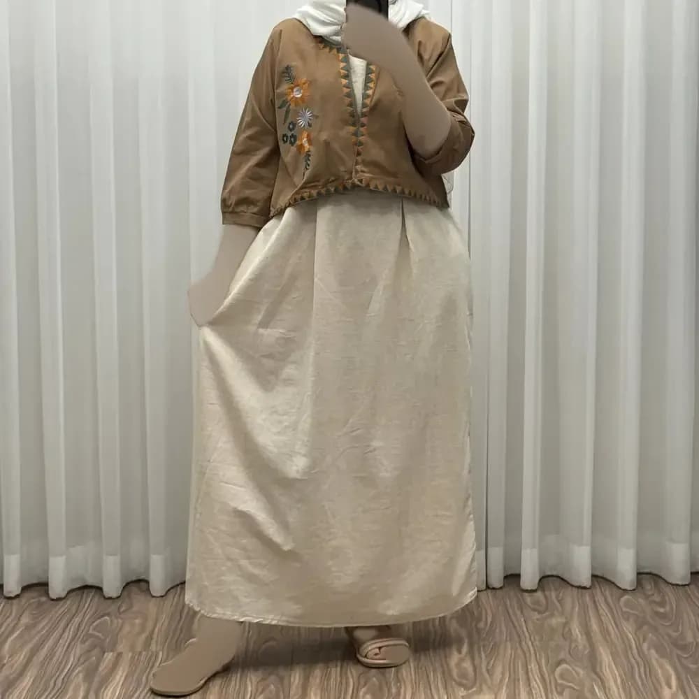کت سارافون لینن مدل یولیا فری سایز زنانه مناسب تا سایز 48 چهارفصل شیک و راحت — تصویر ۱۰