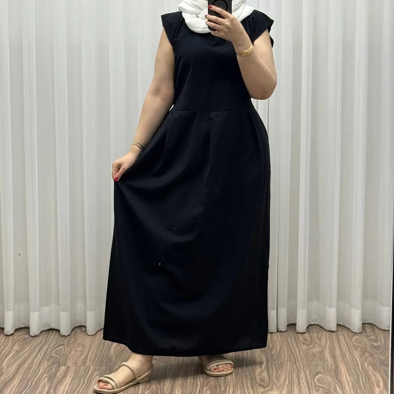 کت سارافون لینن مدل یولیا فری سایز زنانه مناسب تا سایز 48 چهارفصل شیک و راحت — تصویر ۵