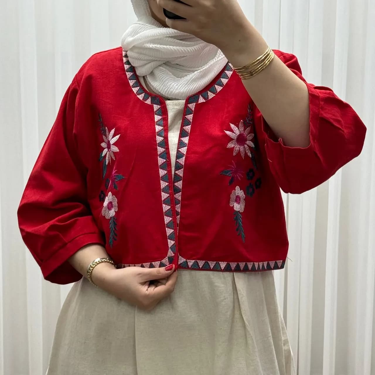 کت سارافون لینن مدل یولیا فری سایز زنانه مناسب تا سایز 48 چهارفصل شیک و راحت — تصویر ۲