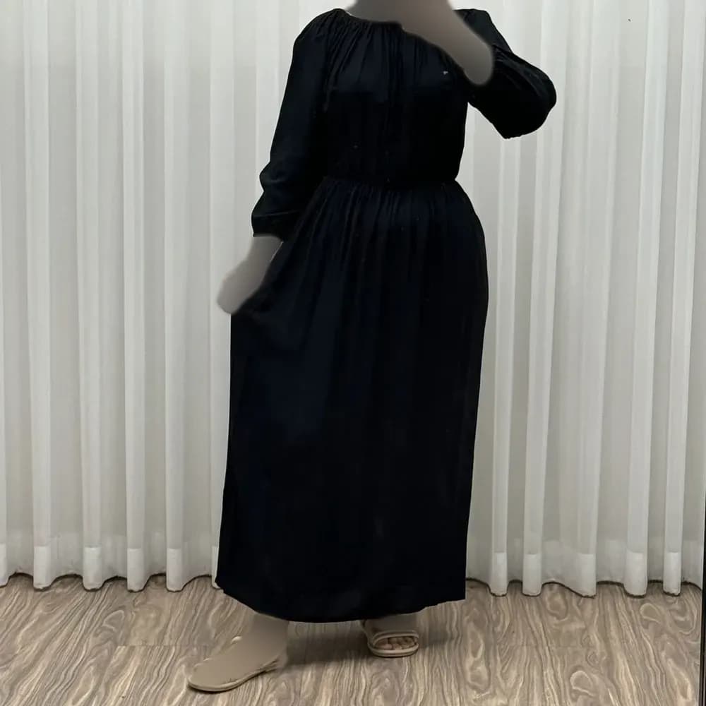 پیراهن ساحلی زنانه آستین بلند نخی فری سایز مناسب تا سایز 48