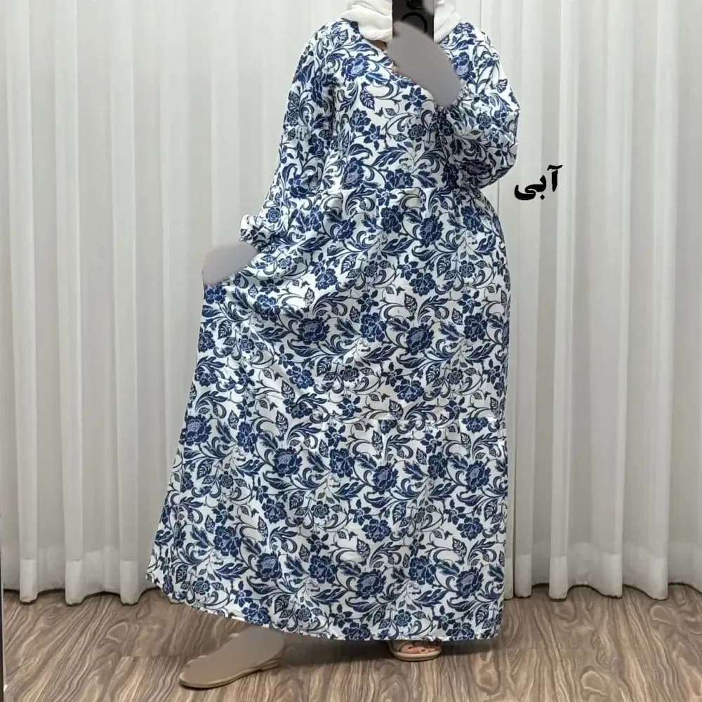 پیراهن فلور بوگاتی فری سایز تا 48 بنددار چهارفصل شیک و راحت بدون آبرفت و رنگ رفت — تصویر ۶