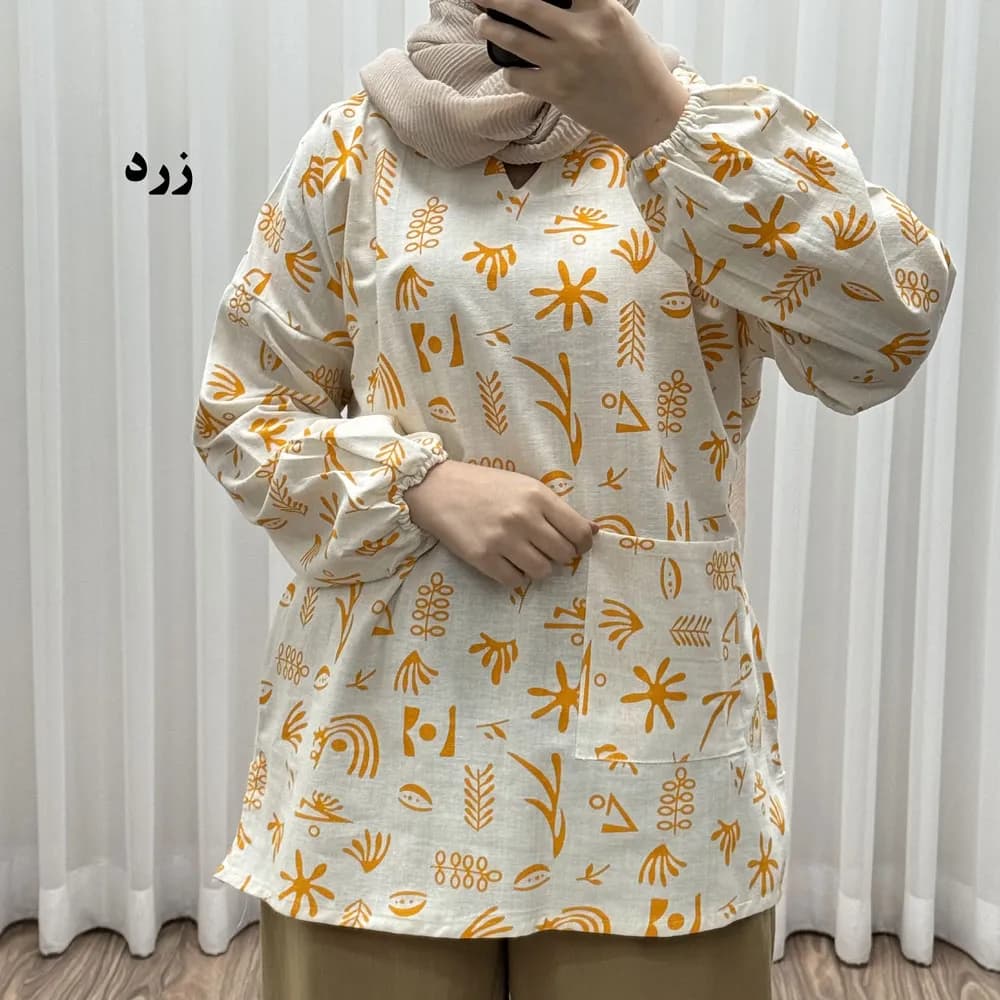 مانتو جلوبسته لینن فری سایز تا 50 کد 1819 زنانه چهارفصل تنخور راحت
