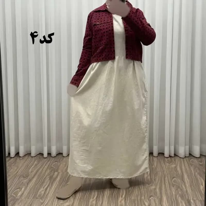 ست سارافون و رویه لینن زنانه مدل شکوفه فری سایز تا 46 چهارفصل شیک و راحت — تصویر ۱۰