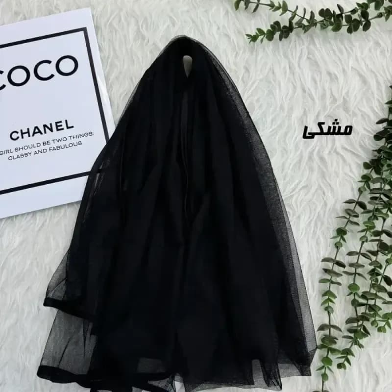شال توری ساده قواره بزرگ ابعاد 75 در 190 سانتیمتر جنس تور گیپور — تصویر ۸